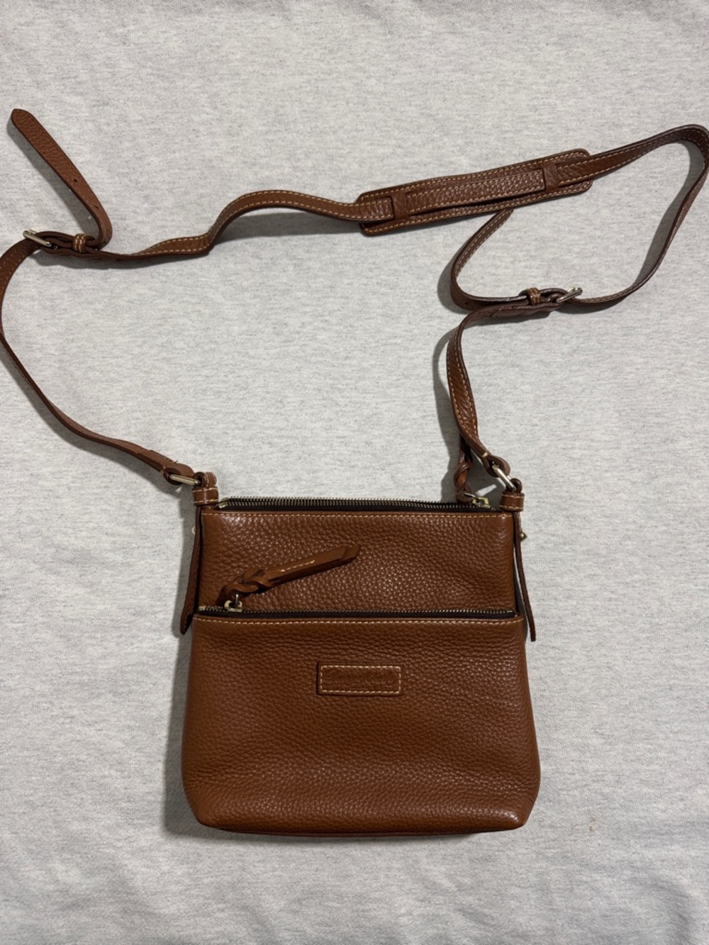 Dooney & Bourke Brown Pebbled Leather Crossbody Bag